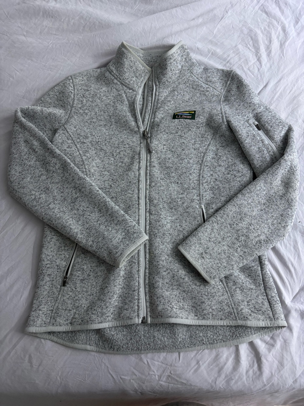 L.L.Bean Heather Gray Full-Zip Fleece Jacket